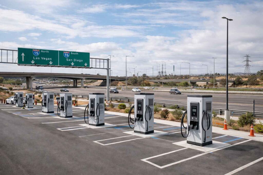 Public fast charging solutions deployed along highways and transport corridors