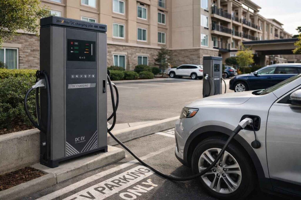 EV charging systems deployed at hotels and hospitality properties