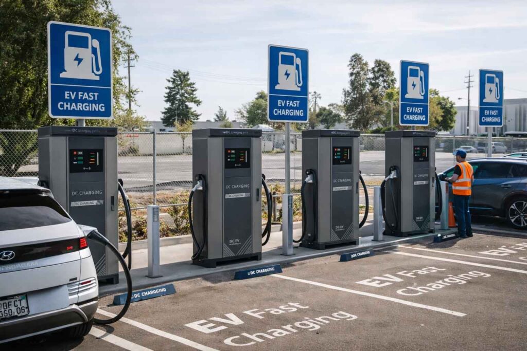 fast charging sites operated within coordinated open-access charging networks