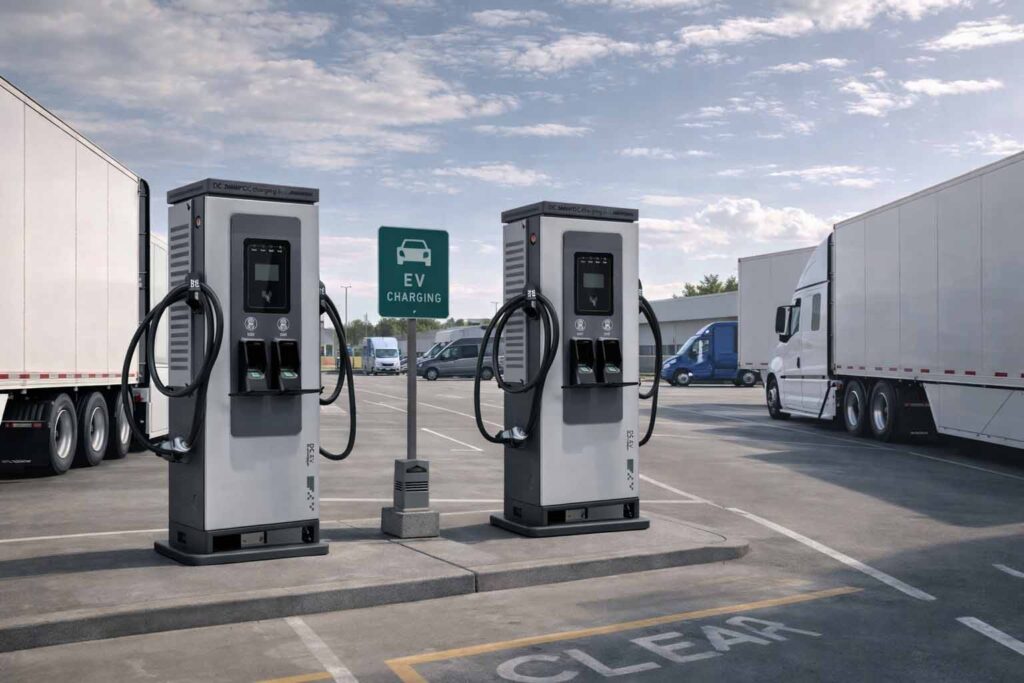 EV charging solutions deployed for transport and logistics fleet vehicles with predictable usage cycles